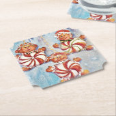 Kerstkoekjes Kartonnen Onderzetters (Gekanteld)