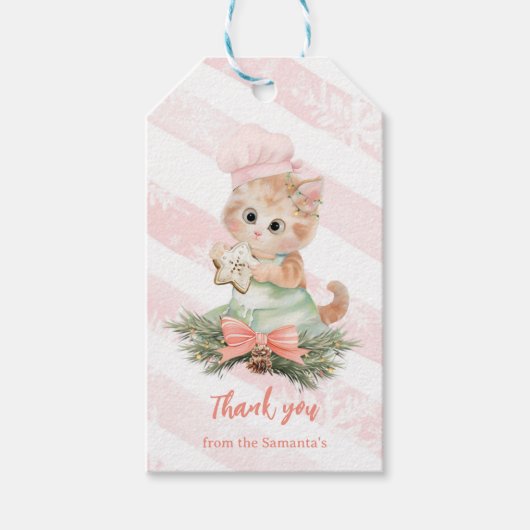 Kerstkoekjes kat Gift Labels Cadeaulabel (Voorkant)