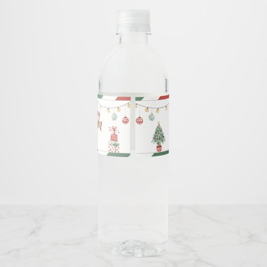Kerstkoekjes Kerstfeest Waterfles Etiket (Achterkant)