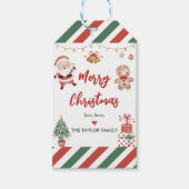 Kerstkoekjes Kerstmis Verjaardagsfeest Cadeaulabel (Voorkant)