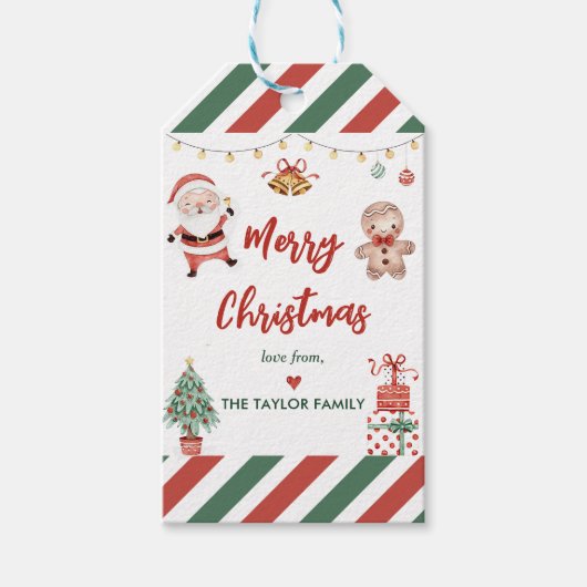 Kerstkoekjes Kerstmis Verjaardagsfeest Cadeaulabel (Voorkant)