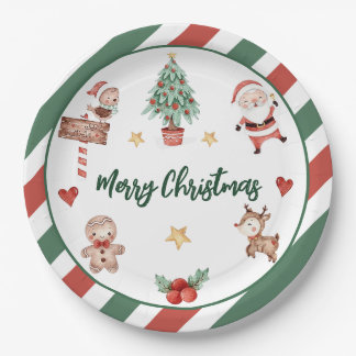 Kerstkoekjes Kerstmis Verjaardagsfeest Papieren Bordje