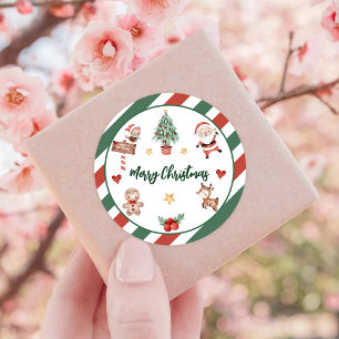 Kerstkoekjes Kerstmis Verjaardagsfeest Ronde Sticker