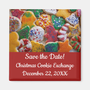 Kerstkoekjes Kleurrijke vakantie Save the Date Magneet