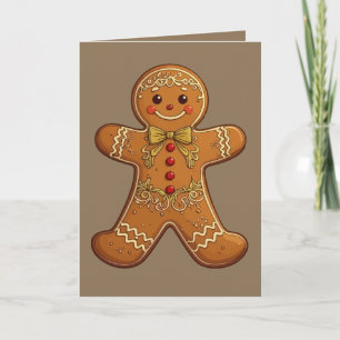 Kerstkoekjes Mannelijke Peperkoek Kerstmis Feestdagen Kaart
