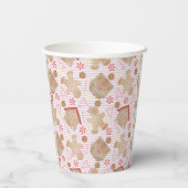 Kerstkoekjes met blauw strippapier papieren bekers (Achterkant)