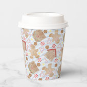 Kerstkoekjes met blauw strippapier papieren bekers (Voorkant)