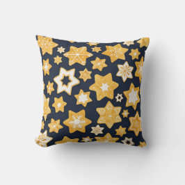 Kerstkoekjes met blauwe grijze achtergrond kussen