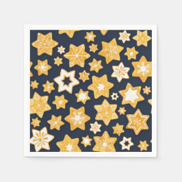 Kerstkoekjes met blauwe grijze achtergrond servetten