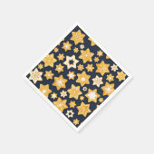 Kerstkoekjes met blauwe grijze achtergrond servetten (Hoek)