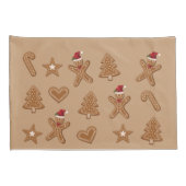 kerstkoekjes met ontbijt op bruin brood kussensloop (Achterkant-Rechts)