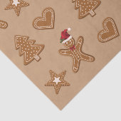 kerstkoekjes met ontbijt op bruin brood tissuepapier (Detail)