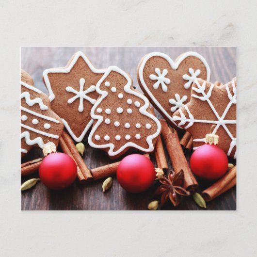 Kerstkoekjes met specerijen - Kersttijd Feestdagenkaart (Voorkant)