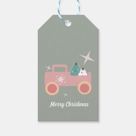  kerstkoekjes met Truck Groovy Cadeaulabel (Voorkant)