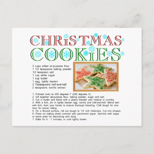Kerstkoekjes Ontvang Briefkaart (Voorkant)