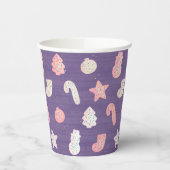 Kerstkoekjes Paarse papierbekertjes Papieren Bekers (Links)