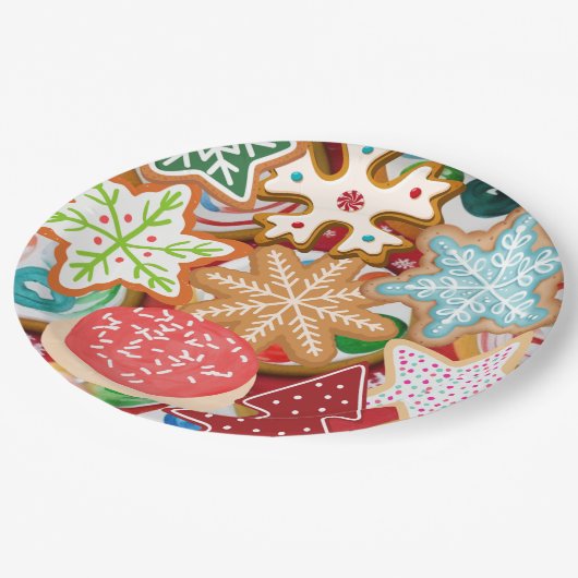 Kerstkoekjes Papieren Bordje (Gekanteld)