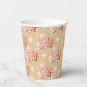 Kerstkoekjes peperkoek man roze kerst papieren bekers (Achterkant)