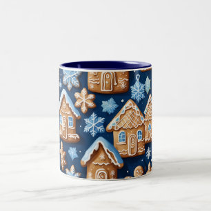 Kerstkoekjes peperkoek man Winter vakantie Tweekleurige Koffiemok