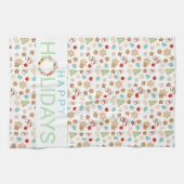 Kerstkoekjes Prettige feestdagen Theedoek (Horizontaal)