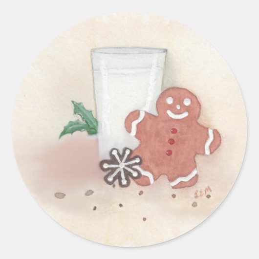 Kerstkoekjes Ronde Sticker (Voorkant)