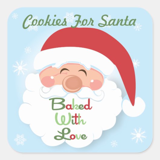 Kerstkoekjes Santa Baking label Stickers (Voorkant)