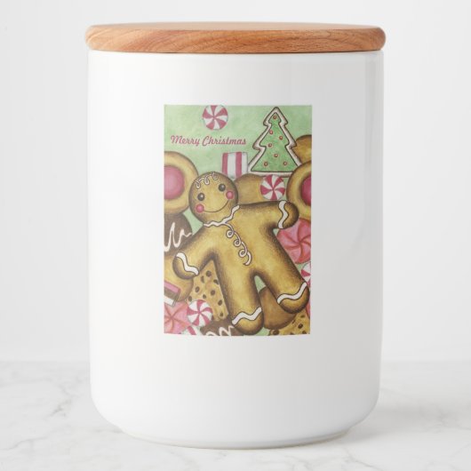 Kerstkoekjes Snoep Cadeaubonnen Voedselcontainer Etiket (Voorkant)