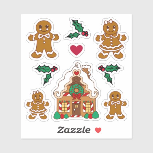 Kerstkoekjes Stickers (Vel)
