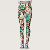 Kerstkoekjes, suikerhuispatroon leggings (Voorkant)