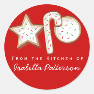 Kerstkoekjes uit de keukenroodjes ronde sticker