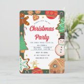 Kerstkoekjes Uitnodiging (Staand voorkant)