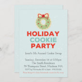 Kerstkoekjes Uitwisselingsfeest Uitnodiging (Voorkant / Achterkant)