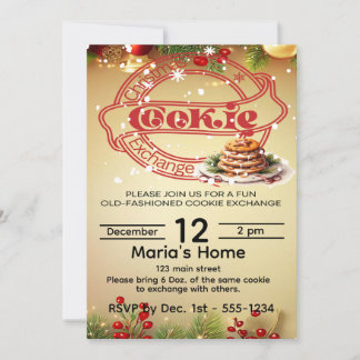 Kerstkoekjes Uitwisselingsfeest Uitnodigingen Kaar