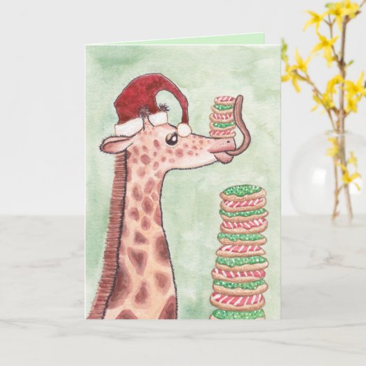 Kerstkoekjes van de giraffe kaart (Gele Bloem)