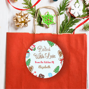 Kerstkoekjes van Gebak met Liefde Ronde Sticker