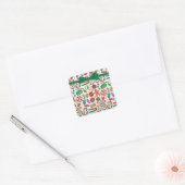 Kerstkoekjes van snoep kaart envelop vierkante sticker (Envelop)