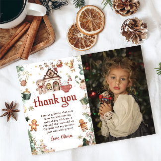 Kerstkoekjes Verjaardagsfoto Dank u kaart