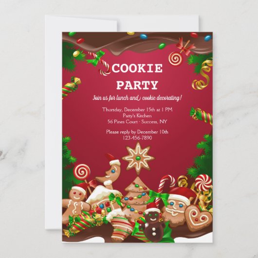 Kerstkoekjes versieren en uitwisselen kaart (Voorkant)