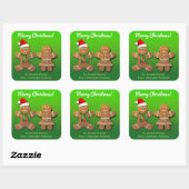 kerstkoekjes vierkante sticker (Vel)