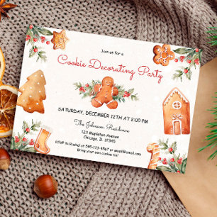 kerstkoekjes voor het versieren van ontbijtkoek kaart