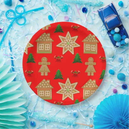 kerstkoekjes voor ontbijt papieren bordje (Feest)