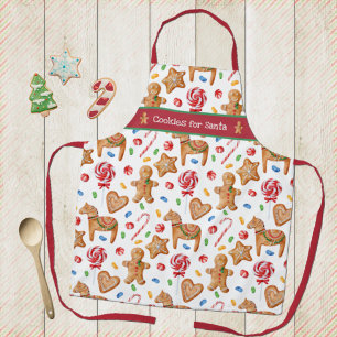 Kerstkoekjes voor Santa White Baking Apron Schort