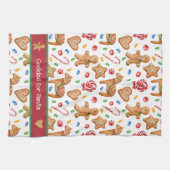 Kerstkoekjes voor Santa White Theedoek (Horizontaal)