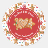 Kerstkoekjes voor Sinterklaus Wit Ronde Sticker (Voorkant)