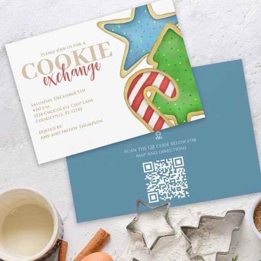 Kerstkoekjes Whimsical QR Code Map Directions Kaart