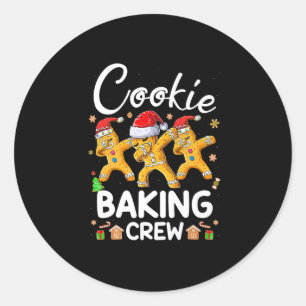 Kerstkoekjesbakkerij met bemanning Funny Pajamas F Ronde Sticker