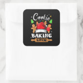 Kerstkoekjesbakkerij met bemanning Funny Pajamas F Vierkante Sticker (Tas)