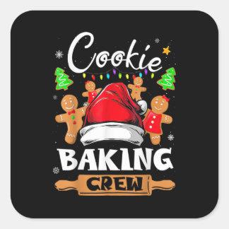 Kerstkoekjesbakkerij met bemanning Funny Pajamas F Vierkante Sticker