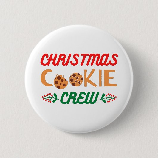 Kerstkoekjesbemanning Ronde Button 5,7 Cm (Voorkant)