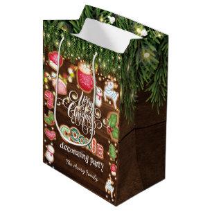 Kerstkoekjesdecorcerende familienaam medium cadeauzakje